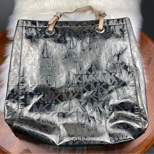 MICHAEL KORS COOPER METALLIC SIGNATURE TOTE BAG